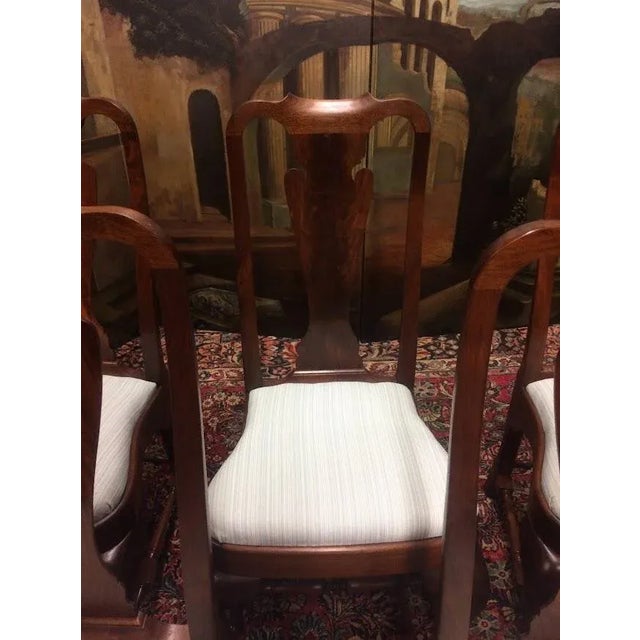 Item: Vintage Walnut Dining Chairs, Set of Five. Age & Condition: Circa 1970. Good Refinished Condition, reupholstered...