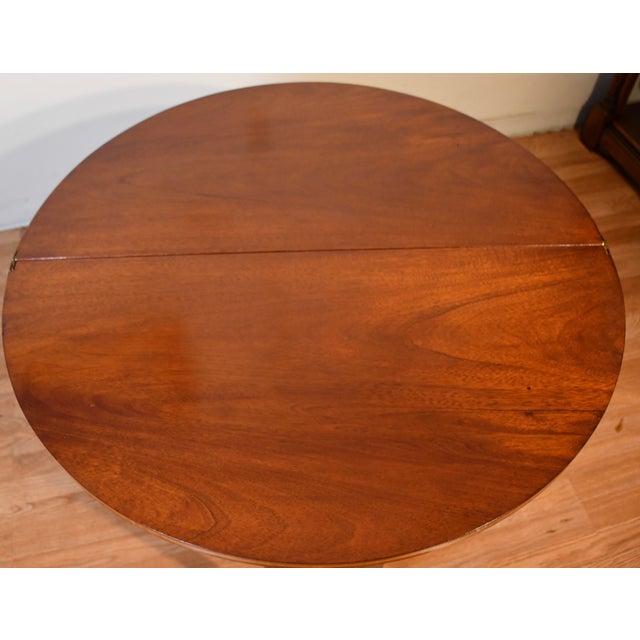 Brown 1910s Antique English Hepplewhite Mahogany Inlaid Console Table / Game Table For Sale - Image 8 of 10