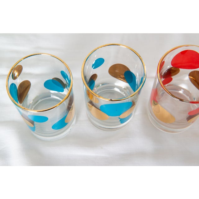 Vintage Mid-Century Modern Polka Dot Bar Glass Set, Glass 1950s - 19pcs For Sale - Image 11 of 13
