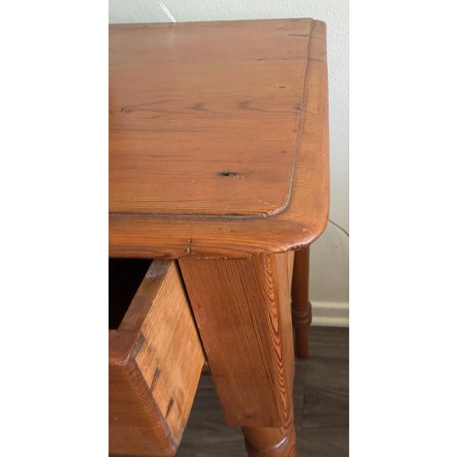 Wood Late 19th Century Pine One Drawer Stand or Vanity For Sale - Image 7 of 10