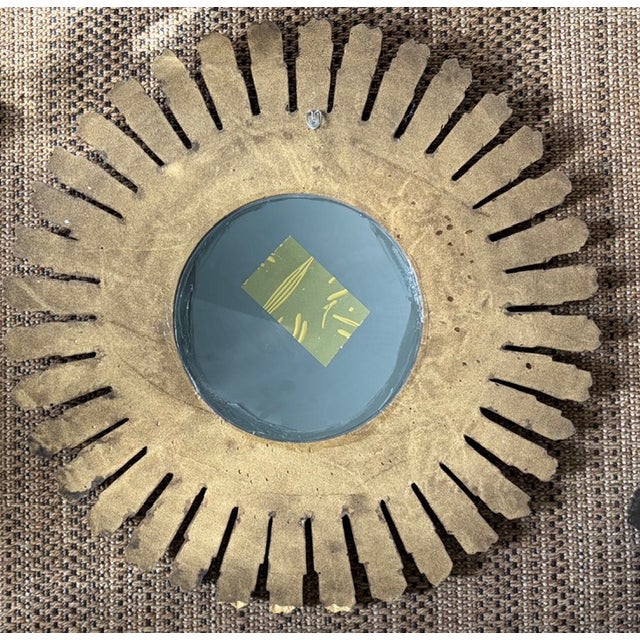 Mid 20th Century Mid Century Starburst Mirror With Convex Interior Mirror For Sale - Image 5 of 6