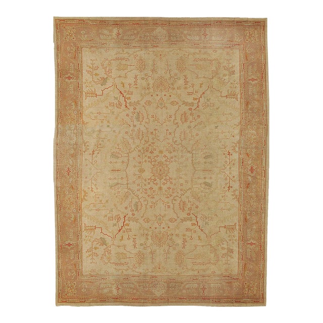 Antique Turkish Oushak Rug, 11ft 6in X 14ft 6in For Sale