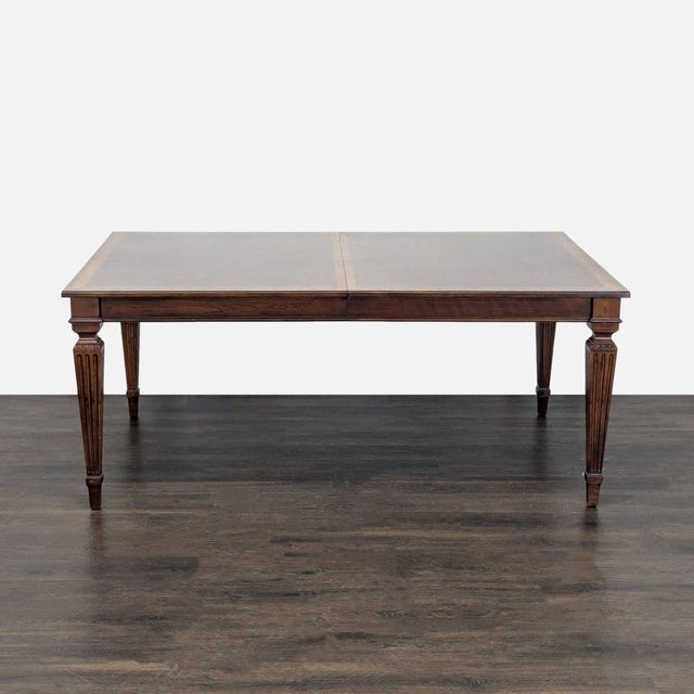 2010s Ethan Allen Goodwin 7-Piece Wood Dining Set With Upholstered Chairs For Sale - Image 5 of 13