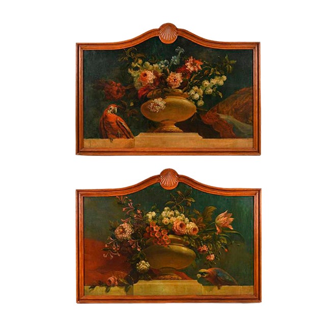 Wooden Overmantle Panels, Set of 2 For Sale