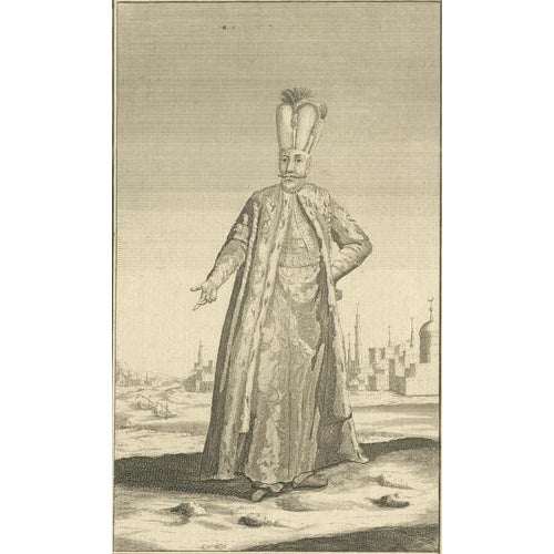 After Thomas Salmon, Ottoman Sultan Portrait, Constantinople View, 1738, Engraving For Sale - Image 4 of 10
