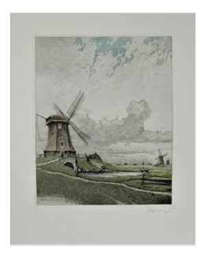 Josef Eidenberger, Schermerthorn Windmuhle, Holland, Circa 1950