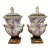 Vintage Continental Cobalt & Gilt Porcelain Covered Urns, Sèvres Style — A Pair For Sale