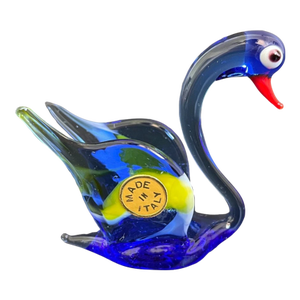 Vintage Murano Style Italian Art Glass Swan Sculpture Figurine