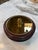Modern Wooden Lidded Box With Brass-Tone Mirror Top For Sale - Image 3 of 7