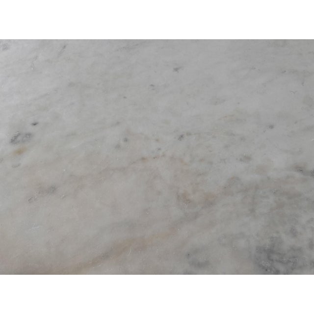 White Williams Sonoma White Marble Parsons Style Dining Table For Sale - Image 8 of 9