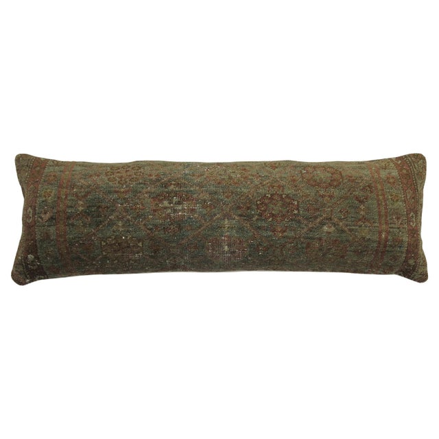 Rare bolster size pillow made from an early 20th century Persian Malayer rug. Measures: 12'' x 37''.