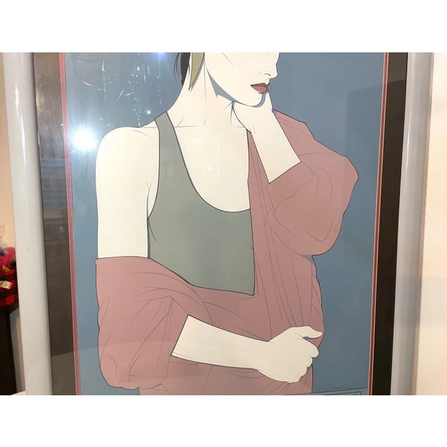 1980s Huge Original Patrick Nagel Gallery Limited Edition Silkscreen Print Serigraph For Sale - Image 10 of 12