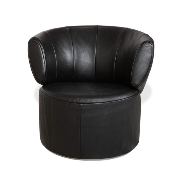 Animal Skin Set of Model 684 Lounge Chair and Ottoman in Black Leather from Rolf Benz For Sale - Image 7 of 17