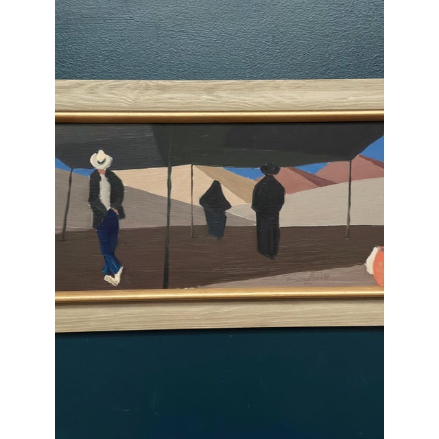 Mid-Century Modern Eric Andreas Ros, Desert Market, 1950s, Oil Painting on Canvas, Framed For Sale - Image 3 of 14