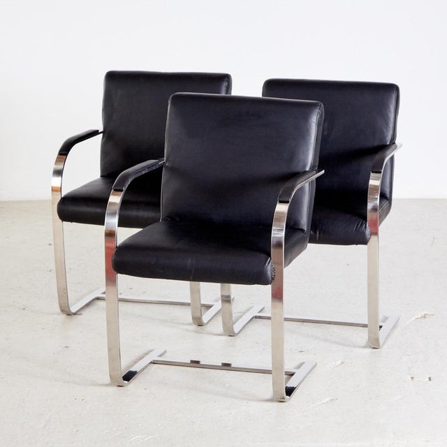 Steel Armchair with Leather Upholstery For Sale - Image 15 of 15