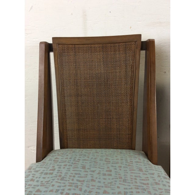 Drexel Set of 4 Mid Century Modern Cane Back Dining Chairs by Drexel For Sale - Image 4 of 13