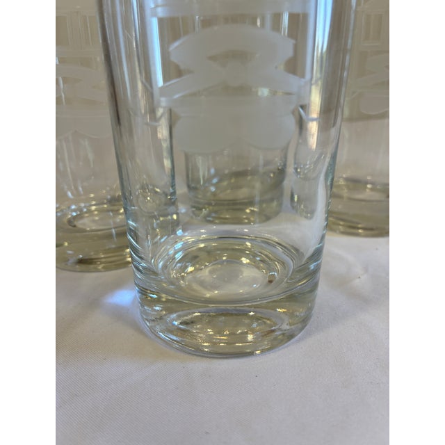Vintage Etched Streetcar Tumbler Glasses, Set of 4 For Sale In Oklahoma City - Image 6 of 8
