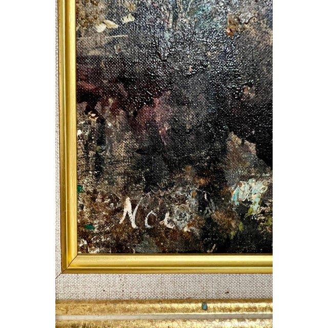 Attributed to Georges Noel, Abstract Expressionist Textured Art Informel Oil Painting Signed Noel For Sale - Image 11 of 17