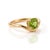 Contemporary Curved Peridot Solitaire Ring • Minimalist v-Band Promise Ring • August Birthstone Ring Us 7 For Sale - Image 3 of 3