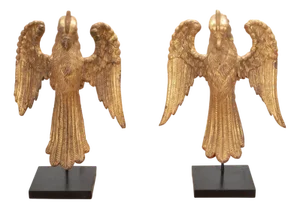 Antique Giltwood Eagles, 1840, Set of 2