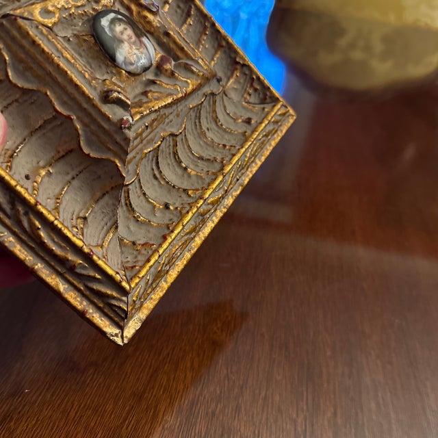 Late 19th Century Victorian Hand Painted Portrait Plaque Mounted on Frame For Sale - Image 6 of 6