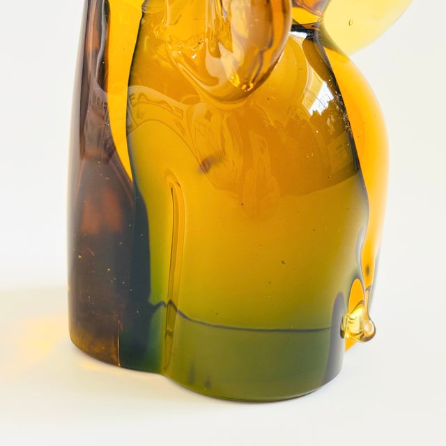 Mid Century Sommerso Art Glass Elephant Bookend For Sale - Image 9 of 10