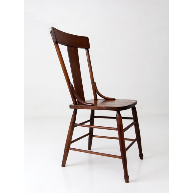 Antique American Splat Back Wood Chair For Sale - Image 4 of 10