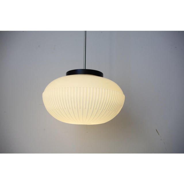 Mid-Century Opaline and Chrome Pendant by Karel Volf, 1970s For Sale - Image 9 of 14