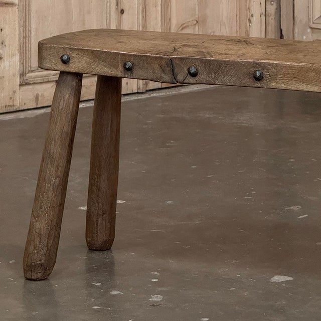 Rustic Mid-Century Brutalist Bench ~ Stool For Sale - Image 10 of 16