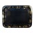 English Victorian rectangular black and gold tole tray table top; the tray borders painted with gold decoration;...