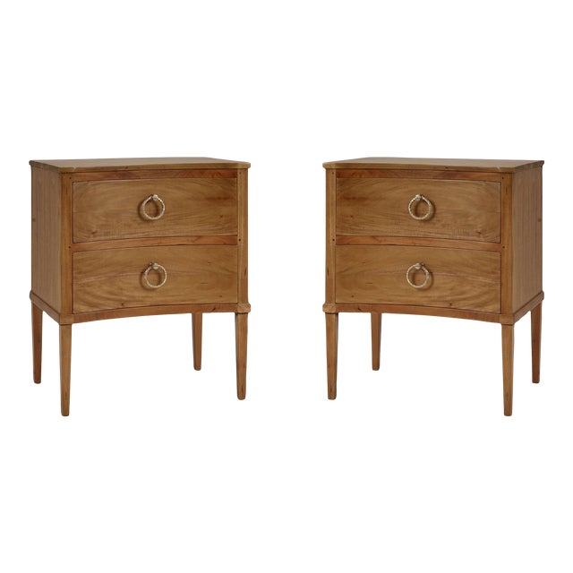 Pair of Neo Classic Incurved Nightstands For Sale