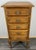 Vintage French Louis XVI Style Carved Oak Chest of Drawers For Sale - Image 9 of 9