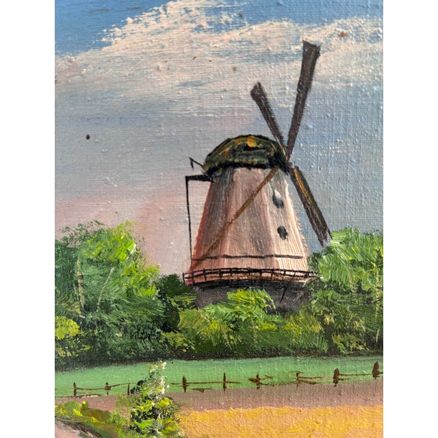Vintage Original Cottage Landscape Oil Painting - Signed For Sale - Image 11 of 12
