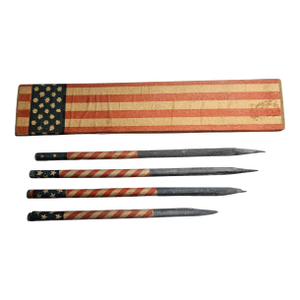 Mid 19th Century 4 Civil War Era Slate Pencils in Their Original Box