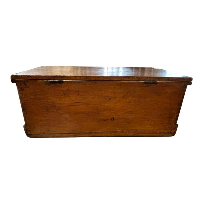 19th Century Hand-Dovetailed Pine Blanket Chest With Original Rope Handles For Sale - Image 4 of 8