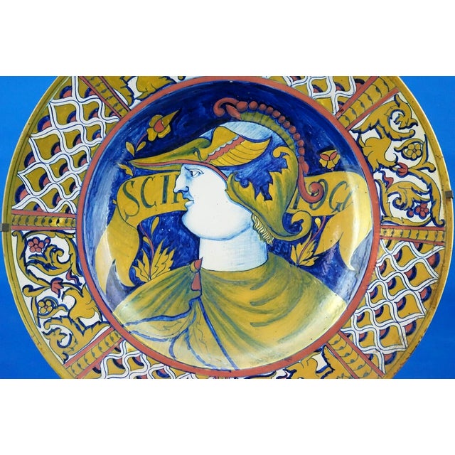 Yellow Antique Italian Lustreware Plate, 1800s For Sale - Image 8 of 18