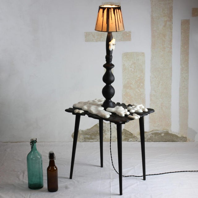 Brutalist Reclaimed Wood Floor Lamp - Tundra Floor Lamp | Melting Series by Gabor Gobi For Sale - Image 12 of 12