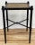 Vintage hammered cast iron frame side table with woven wicker top. Wonderful details to iron frame with twisted stretcher...