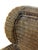Camel Late 20th Century Carved British Colonial Wicker Club Chair by Acacia Furniture & Two Leather Pillows For Sale - Image 8 of 12