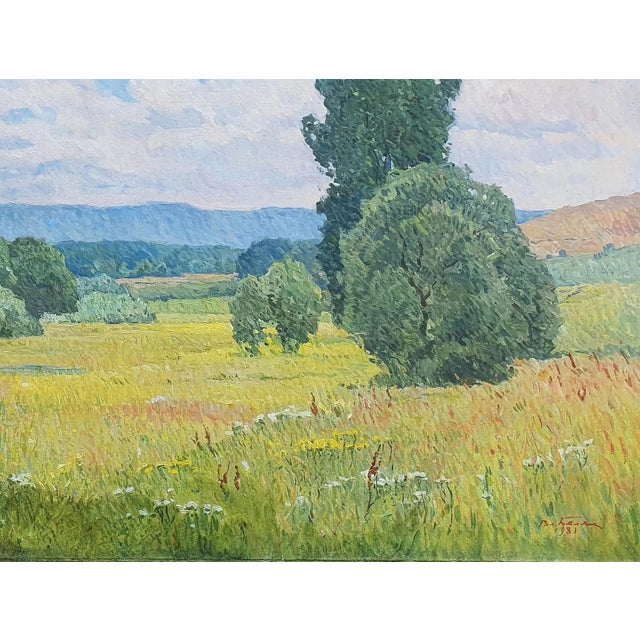 1980s Impressionist Spring Landscape Painting, Antique Art For Sale - Image 5 of 6