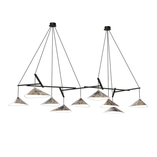 Not Yet Made - Made To Order Emily Group of Nine Pendant Light in Oxidized Steel by Daniel Becker for Moss Objects For Sale - Image 5 of 5