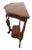 Wood Vintage Demilune Console Half Moon Table, Walnut Top, Bottom Shelf, Carved Swan For Sale - Image 7 of 12