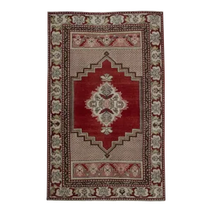 1960s Red Vintage Turkish Rug 3'2" X 5'1"