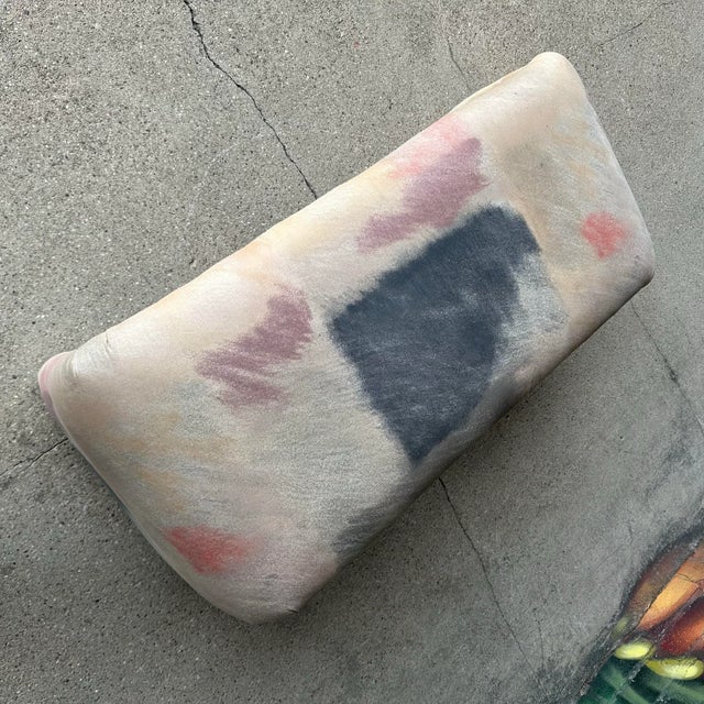 Textile Waterfall Postmodern Bench Watercolor Fabric For Sale - Image 7 of 11