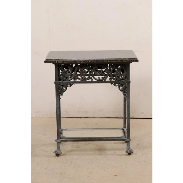 Early 20th Century Bronze Table with Original Granite Top For Sale - Image 9 of 12