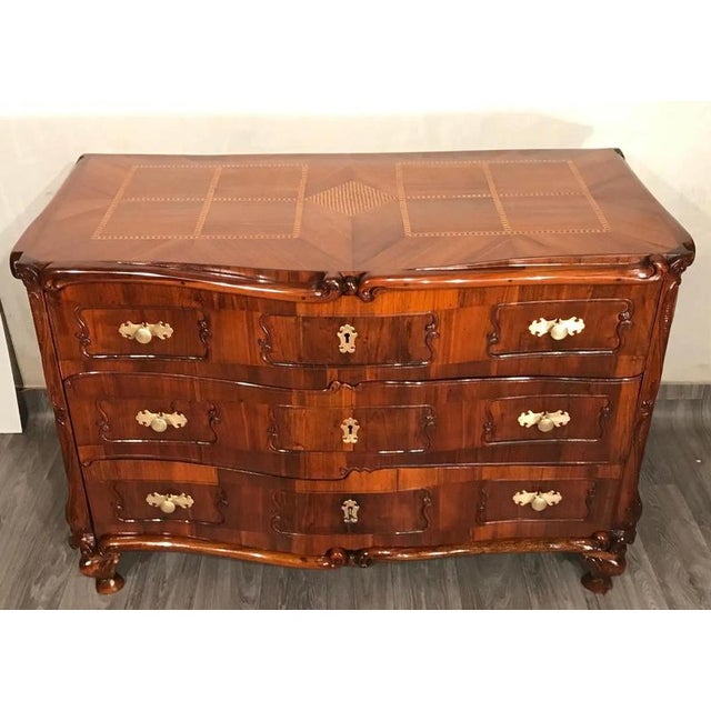 Baroque Antique Swiss Baroque Chest of Drawers, 1760 For Sale - Image 3 of 14