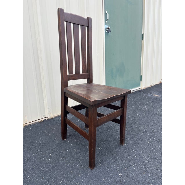 Early 20th C. Stickley Bros. Arts & Crafts Quartersawn Oak Chair For Sale - Image 11 of 12