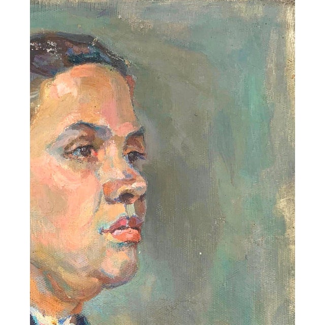 Realism Vintage Ukrainian Portrait Oil Painting, Socialist Realism Art, 1960s 43-35 For Sale - Image 3 of 6