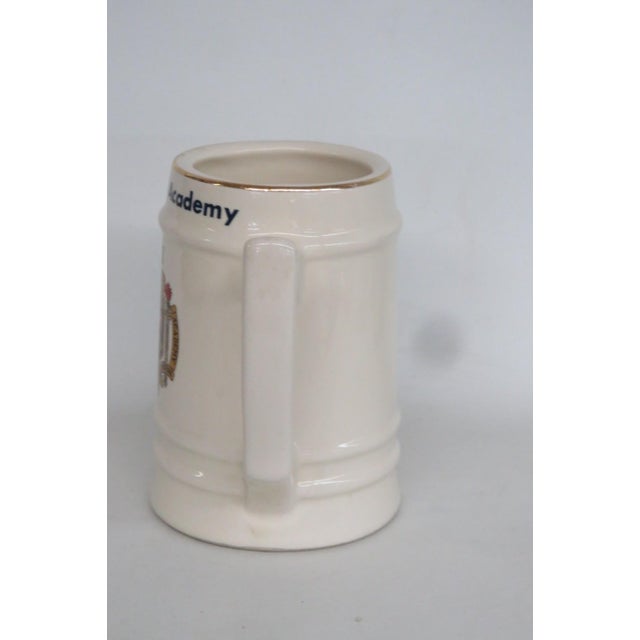 Mid 20th Century Us Naval Academy Ceramic Beer Stein Large Mug With Gold Rim Made in Usa 4827b For Sale - Image 5 of 13