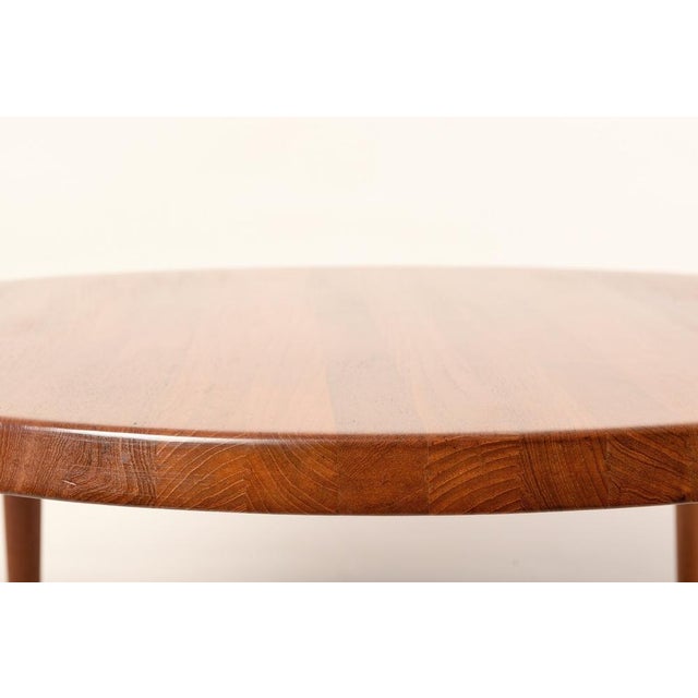 Wood Round Teak Side Table, Denmark, 1970s For Sale - Image 7 of 10